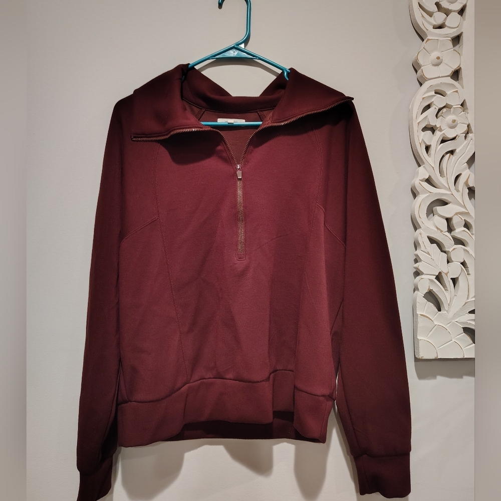 Burgundy Half-Zip Sweatshirt